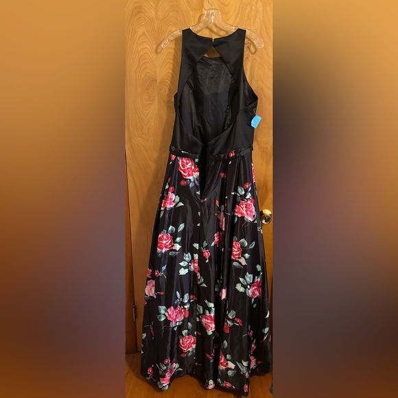 Meier Collection Prom Dress Floral Black and Pink Prom Size 16 NWT - Picture 11 of 15